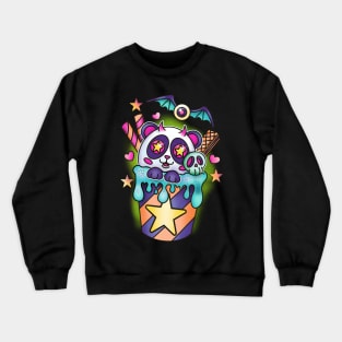 Spooky panda boba tea Crewneck Sweatshirt